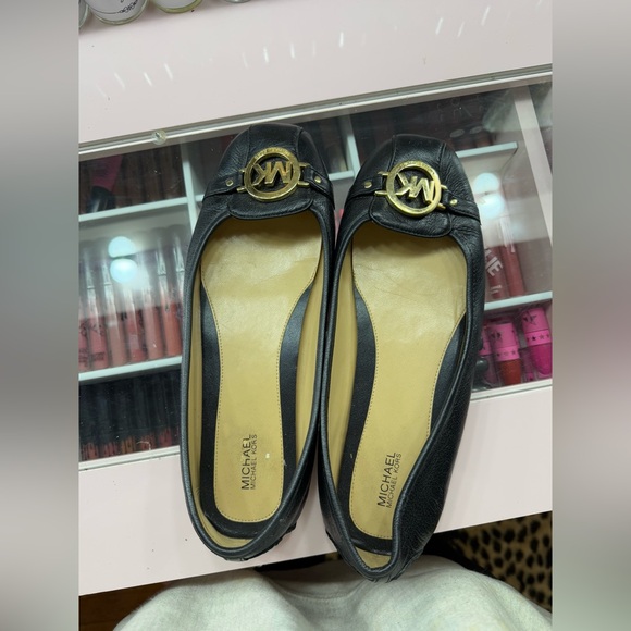 Michael Kors Fulton Moc Logo Flats - Black Leather - Size 11M - Picture 2 of 5